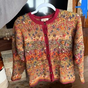 Talbots Multicolor Floral Cardigan Sweater